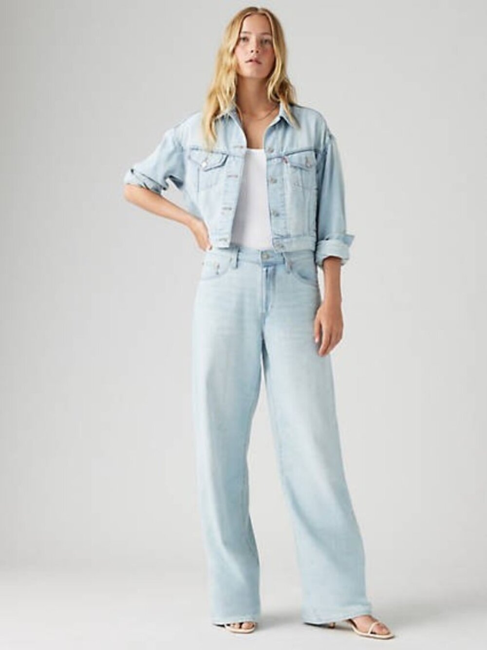 NWT - Levi's Premium XL Baggy Straight Linen + Denim Women's Jeans Size 33 x 31 - Picture 3 of 11